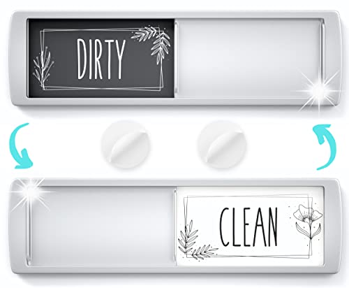 ASSURED SIGNS Stylish Clean Dirty Magnet Sign - 2 by 7 Inch - Ideal Clean Dirty Magnet for Dishwasher - Kitchen Organizer and Gadget - Nice Office, Home Farmhouse Decor - Dirty Clean Dishwasher Magnet