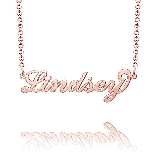 Sterling Silver Custom Name Necklace Lindsey Personalized Necklace Namesake Pendant
