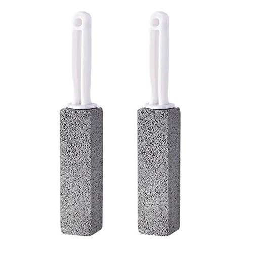 2 Pack Toilet Bowl Clean Brush with Handle,Powerfully Cleans Away Limescale Stain,Hard Water Rings, Calcium Buildup,Iron and Rust. for Cleaning Toilet, Bathroom, Kitchen Sink, Grill, Bath, Pool.