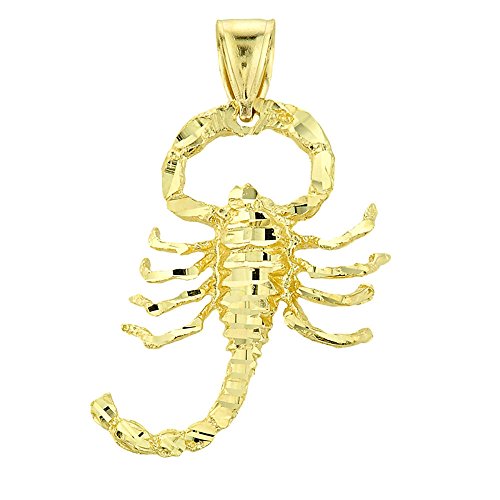 Men's 10k Yellow Gold Stunning Scorpio Zodiac Charm Scorpion Pendant