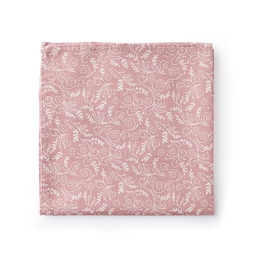 Jacob Alexander Men's Floral Pocket Square Handkerchief - Dusty Rose