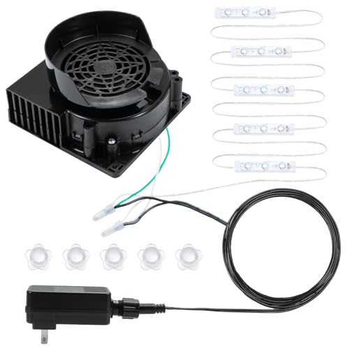 1PCS Air Blower for Inflatables,12V 1.2A Inflatable Fan Replacement with 5 LED Light Strings, and 12V 1.5A Adapter for Christmas Xmas Holiday Yard Inflatables Fan Blower Decor