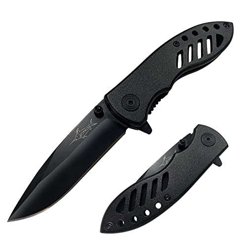 XIPHIAS Practical Folding Pocket Knife with Deep Pocket Clip, Black, XK042, 6.5' Overall(Pocket Knife)