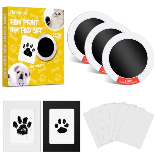 Nabance Baby Hand and Footprint Kit, Paw Print Kit for Dogs & Cats, 3 Inkless Print Pads with 2 Photo Frames, 6 Imprint Cards, Pet Paw Print Impression Kit, Dog Nose Print Kit Dog Mom Gifts for Women