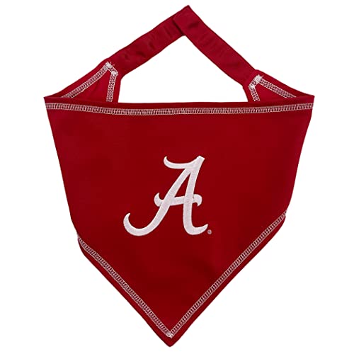 NCAA Alabama Crimson Tide Tie Bandana, Small/Medium. Dog Bandana Scarf Bib for Pet Cat Dog. The Ultimate Game-Day, Party Bandana