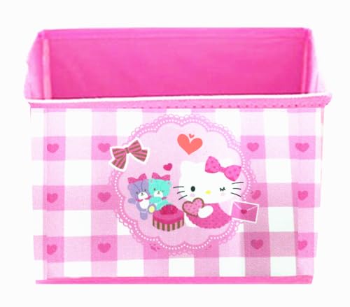 Kerr's Choice Cute Desk Box for Girls Kawaii Storage Box Kitty Foldable Baskets | Kitty Office Desk Room Decoration Cat Kitty Gifts Accessories Cute Room Decor