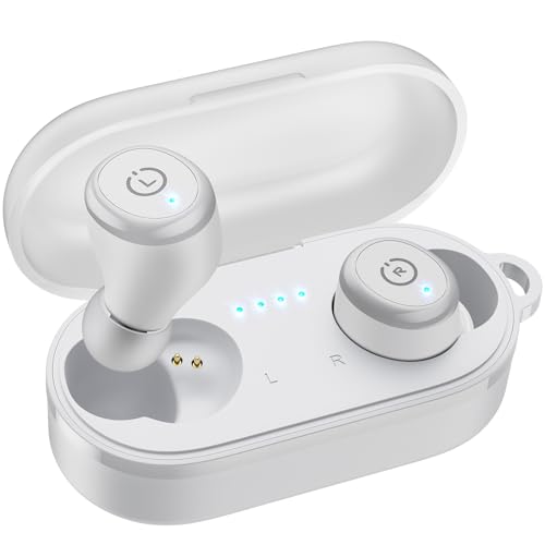 TOZO T10 Wireless Earbuds Bluetooth 5.3 Headphones, App Customize EQ, Ergonomic Design, 55H Playtime, Wireless Charging Case, IPX8 Waterproof Powerful Sound in-Ear Headset White(New Upgraded)