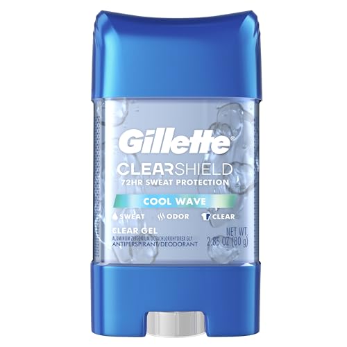 Gillette Antiperspirant and Deodorant for Men, Clear Gel, Cool Wave Scent, 2.85 oz