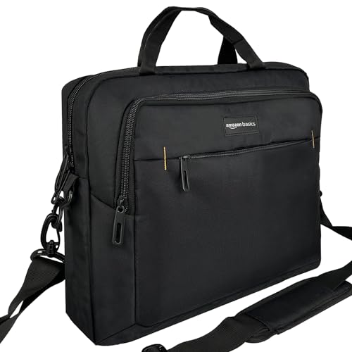 Amazon Basics 15.6-Inch Laptop Computer and Tablet Shoulder Bag Carrying Case, Black, 1-Pack