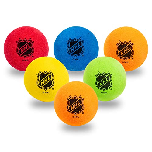 Franklin Sports Mini - Indoor Floor Hockey Balls for Kids - 6 Soft Foam Balls - Assorted Colors