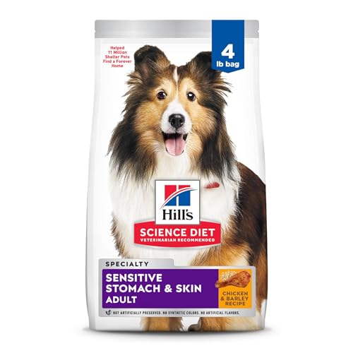 Hill's Pet Nutrition Science Diet Dry Dog Food, Adult, Sensitive Stomach & Skin, Chicken & Barley Recipe, 4 lb. Bag