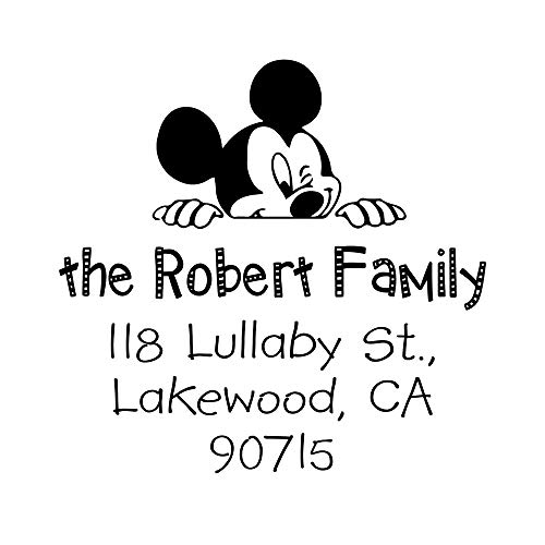Self Inking Mickey Mouse Address Stamp Personalized Design Rubber Stamper Custom Flash Stamps Housewarming Giftgf