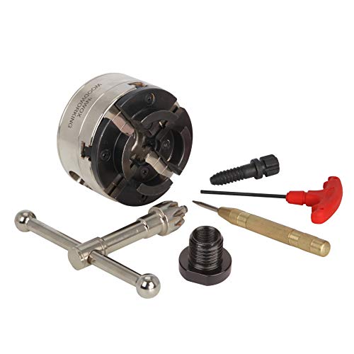 VINWOX SCK4-3.75 Wood Lathe Gear Chuck Key Chuck, with 1'x8TPI Thread & 3/4'x16TPI Adapter