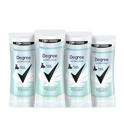 Degree Women's Black+White 4 Count Antiperspirant Balm 2.6 oz - Protects from Deodorant Stains, Fresh Scent, 48H Non-Stop Protection