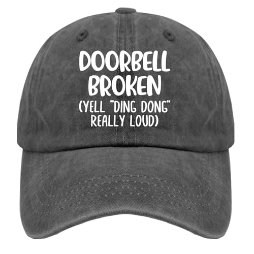 Doorbell Broken Yell ding Dong Really Loud Sun hat Outdoor hat Pigment Black Trucker hat Men Gifts for Him Workout
