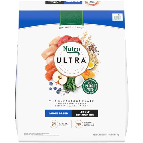 Nutro Ultra Adult Large Breed Dry Dog Food, Chicken, Lamb and Salmon Protein Trio, 30 lb. Bag