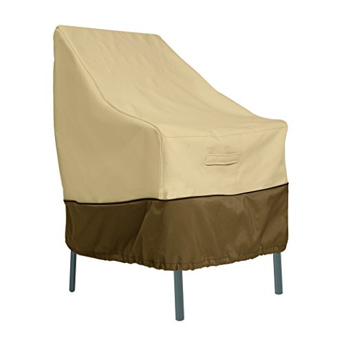 Classic Accessories 78932 Veranda High Back Patio Chair Cover, 25.5'L x 32.5'D x 34'H, Pebble/Bark/Earth