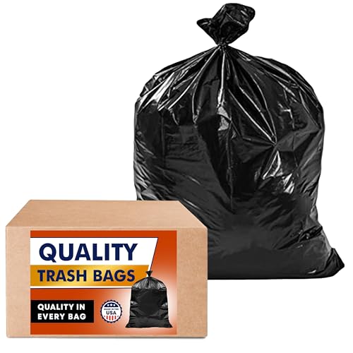 Veska 55 Gallon Trash Bags, (Value Pack 50 Bags w/Ties) Large Trash Bags 55 Gallon, Lawn and Leaf Bags, Extra Large Trash Can Liners, 50 Gallon Trash Bags, 60 Gallon Trash Bags