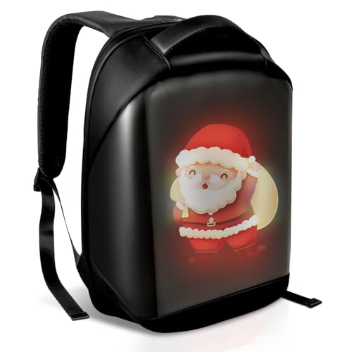 TEMSONE LED Backpack with Full-color screen, Laptop Backpack, DIY programming Backpack, Waterproof Luggage Bag for Travelling Camping Cycling, Birthday Gift for Men And Women