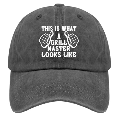 This is What A Grill Master Looks Like Hat Custom Baseball Cap Pigment Black Mens Trucker Hats Gifts for Son Hiking