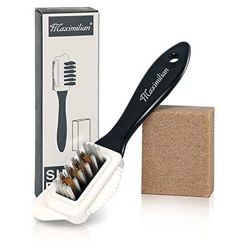 MAXIMILIAN Shoe Cleaner Kit. Brush with Extra 2 Erasers for Shoes & Boots. Horse Hair Shoe Brushes for Polishing, Cleaning & Buffing Leather Shoes - Boot Brush with Soft Bristles