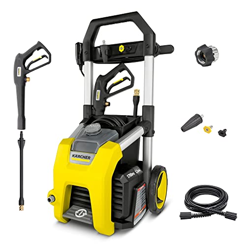 Kärcher K1700 Max 1700 CETA-certified PSI Electric Pressure Washer with 3 Spray Nozzles - Great for cleaning Cars, Siding, Driveways, Fencing and more - 1.2 GPM