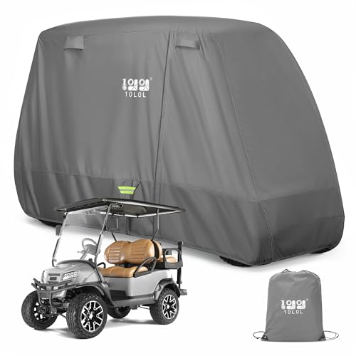 10L0L Heavy Duty Golf Cart Cover for Yamaha, EZGO, Club Car 2/4 Passengers Golf Cart, All Weather Outdoor Protection Weatherproof