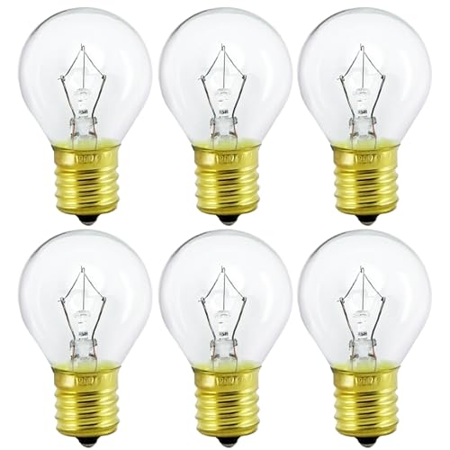 Lava Lamp Bulb 25 Watt [6-Pack],120 Volt E17 Intermediate Base Replacement Bulb for 14.5 Inch Lava Lamps,S11 Bulbs,Dimmable,2700K Warm White