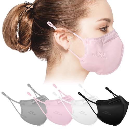 Semask KN95 Adjustable Masks 40 Pack, Individually Wrapped Disposable Respirator Masks with Adjustable Ear Loops, Multicolored