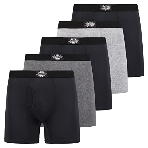 Dickies 5 Pack Mens Boxer Briefs With Pouch, Moisture Wicking Performance Underwear For Men