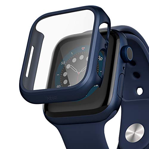 PZOZ Compatible for Apple Watch Series SE2 /6/5 /4 /SE 44mm Case with Screen Protector Accessories Slim Guard Thin Bumper Full Coverage Matte Hard Cover Defense Edge for iWatch Women Men GPS (Blue)