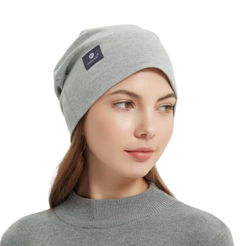 Radia Smart EMF Protection Slouch Beanie, 5G blocking, RF shielding, WiFi Radiation Protection, Brain Coat, GREY