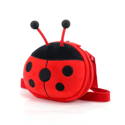 Supercute 3D Cartoon Kids Girls Ladybug Purse for Toddler Kids Crossbody Bags, Red, 6.35.53.9inch