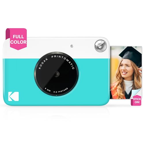 KODAK Printomatic Digital Instant Print Camera - Full Color Prints On ZINK 2x3' Sticky-Backed Photo Paper (Blue) Print Memories Instantly