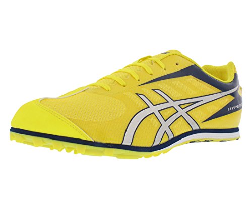 ASICS Men's Hyper LD 5 Track Field Shoes, Flash/Yellow/Silver/Navy, 12