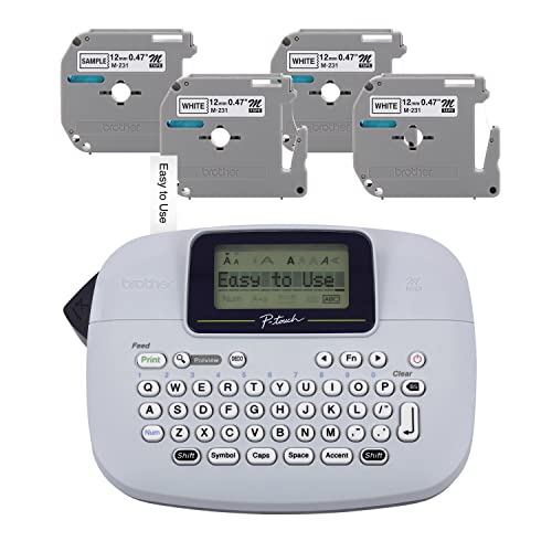 Brother PT-M95 P-touch Label Maker Bundle (4 label tapes included)