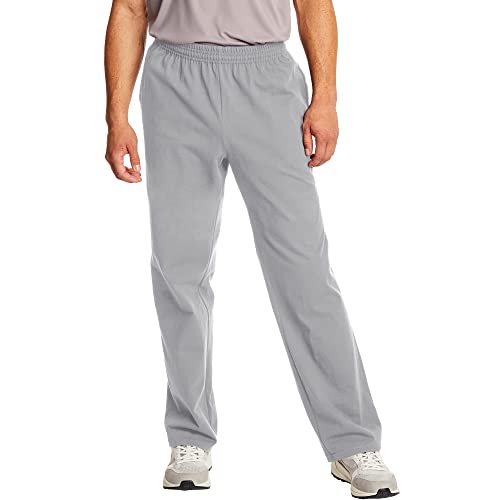 Hanes Essentials Sweatpants, Men’s Cotton Jersey Pants with Pockets, 33”, Light Steel, Medium