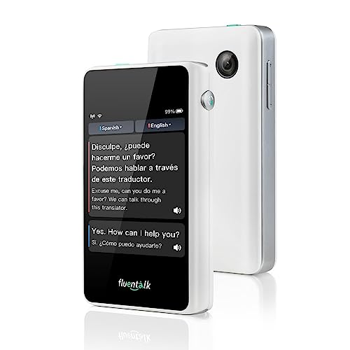 Timekettle T1 Mini Translator Device No WiFi Needed, Built in 1-Year Global Mobile Data, Supports 36 Languages and Photo Translation, Instant Language Translator for Travelling White