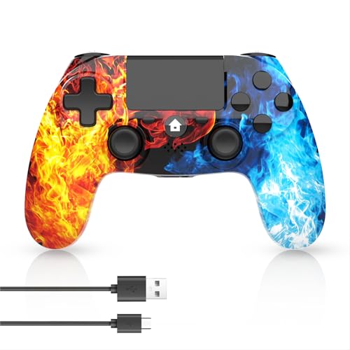 Bhqrjmv Wireless Game Controller for PS4, Customised Remote Gamepad Compatible with PlayStation 4/Pro/Slim with Dual Vibration/Motion Sensor/Audio Function/Touch Pad/Mini LED Indicator
