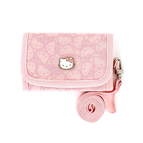 WINGHOUSE X Hello-Kitty Trifold Novelty Kids Girls Travel Wallet Gifts Accessories with Zippered Coin Pocket, Detachable Lanyard