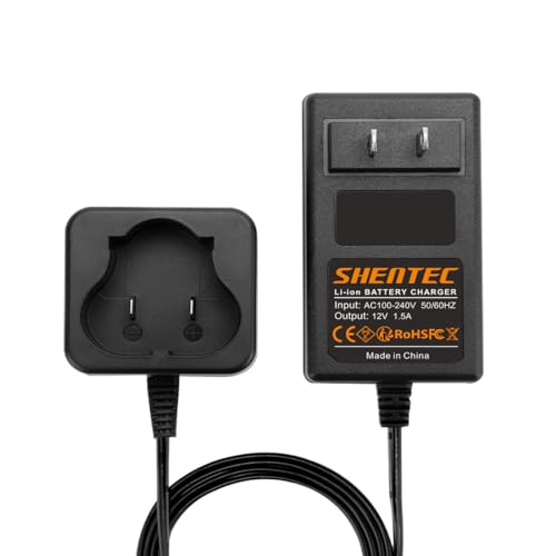 Shentec 12V Li-ion Battery Charger Compatible with Black and Decker 12V BL1110 BL1310 BL1510 LB12 LBX12 LBXR12 Pod Style Battery (Not Compatible with Firestorm Battery and PS130 Battery Ni-MH/Ni-CD)