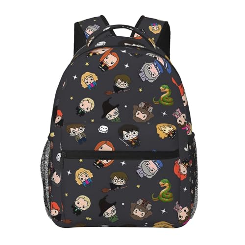 Laptop Backpack Characters Art Laptop Backpack Bag All Over Print Cargo Anime Bookbag Knapsack For School 16'