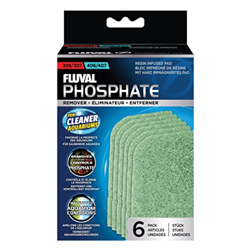 Fluval 307/407 Phosphate Remover Pad, Replacement Aquarium Canister Filter Media, 6-Pack, for All Breed Sizes