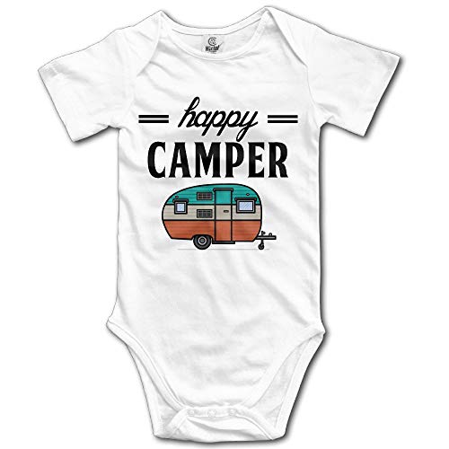 OASCUVER Happy Camper Camping Outdoor Baby Girls/Boys White 6 Months