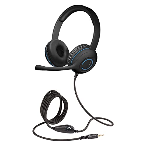 Cyber Acoustics 3.5mm Stereo Headset (AC-5002) with Noise Canceling Microphone for PCs, Tablets, and Cell Phones in The Classroom or Home