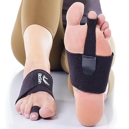 BIOSKIN Toe Straightener - Hammer Toe Corrector for Women & Men, Toe Splint, Toe Straightners for Curled Toes, Broken Toe Support, Foot Pain Relief, 1 Compression Foot Wrap & 2 Toe Straps