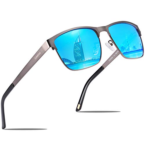 CARFIA Metal Mens Sunglasses Polarized UV400 Protection for Driving Fishing Hiking Golf Everyday Use