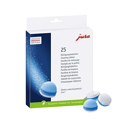 Jura 3-Phase Cleaning Tablets 25045 For All Espresso Machines and Automatic Coffee Centers - 25-Count