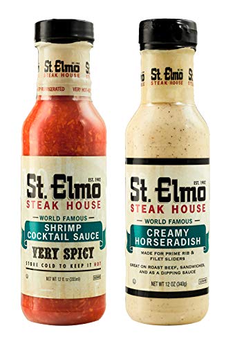 St. Elmo Cocktail Sauce and Creamy Horseradish Bundle, Extra Spicy Combo for Steak and Seafood