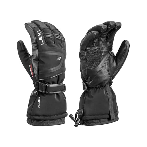 LEKI Detect 3D Primaloft Insulated Waterproof Gloves for Skiing, Snowboarding, & Cold Weather - Black - X-Large